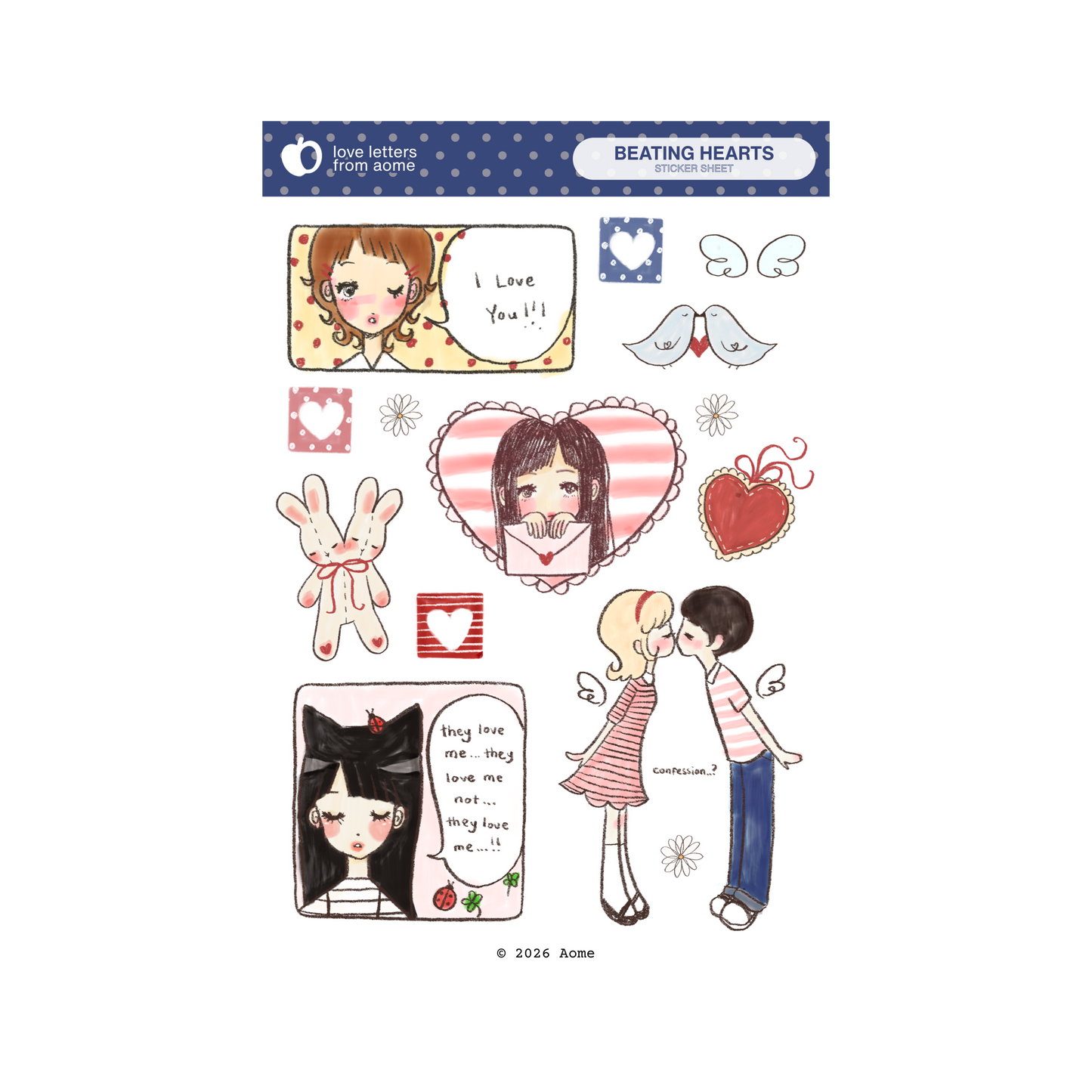 Beating Hearts Sticker Sheet
