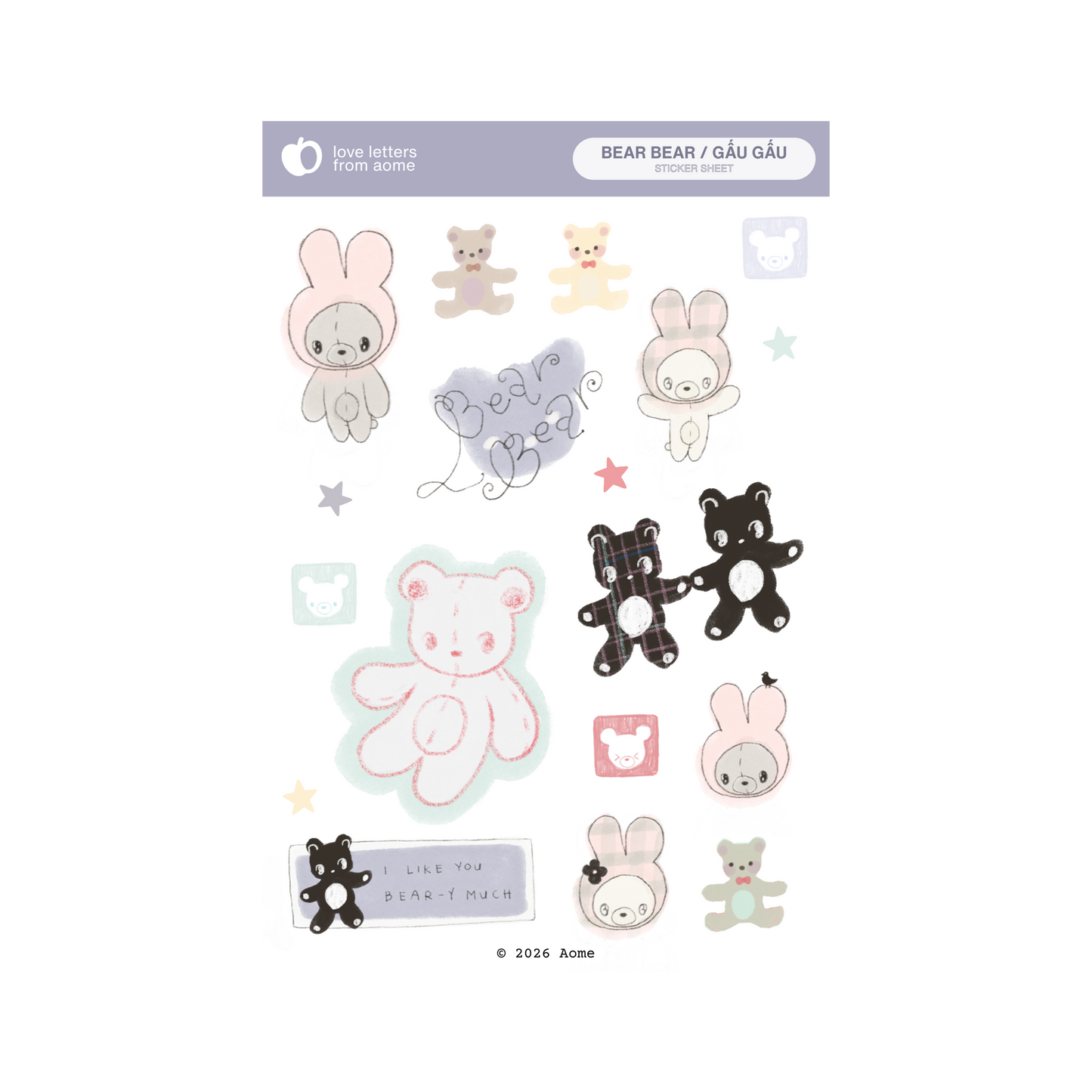 Bear Bear Sticker Sheet