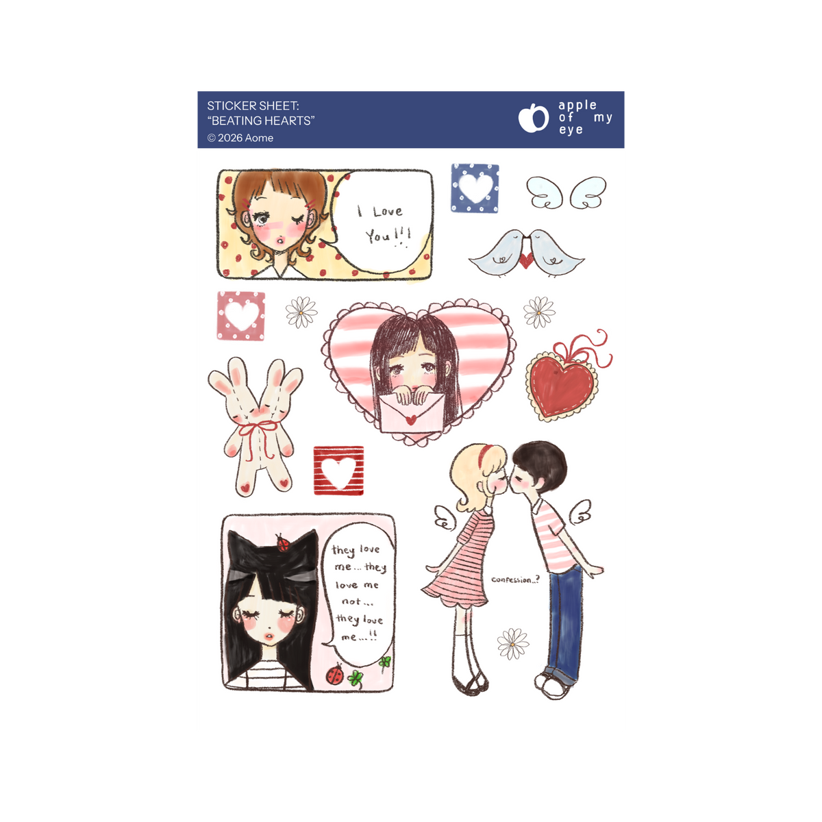 "Beating Hearts" Sticker Sheet