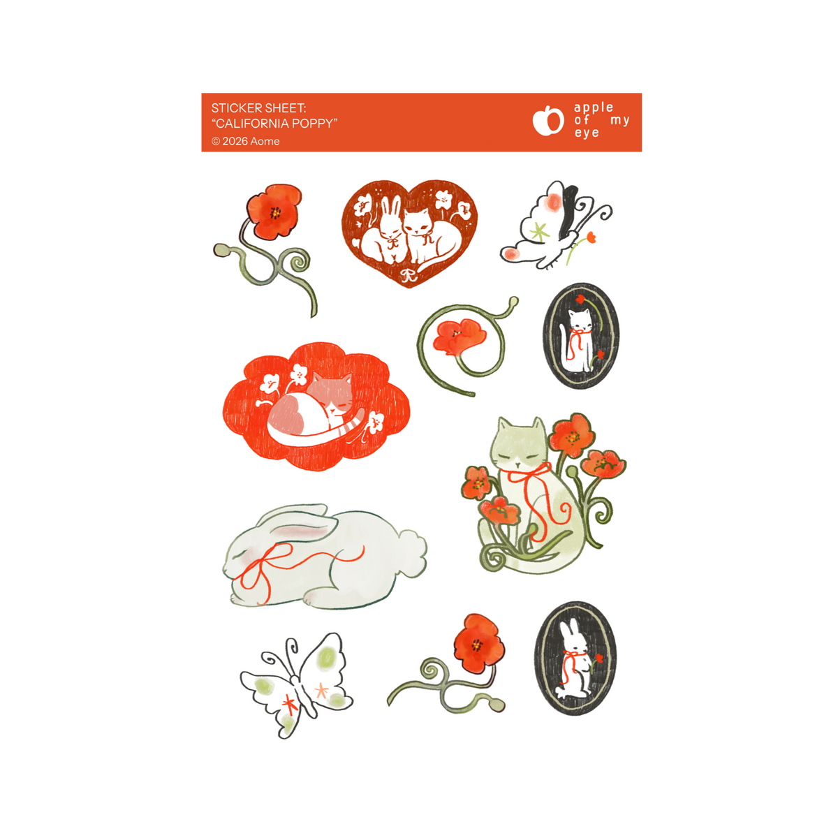 "California Poppy" Sticker Sheet